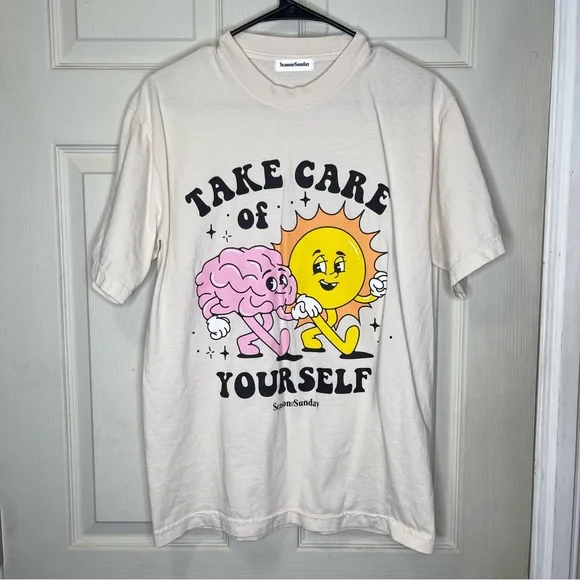 Season Of Sunday Take Care Tee Sz Small - Picture 1 of 5